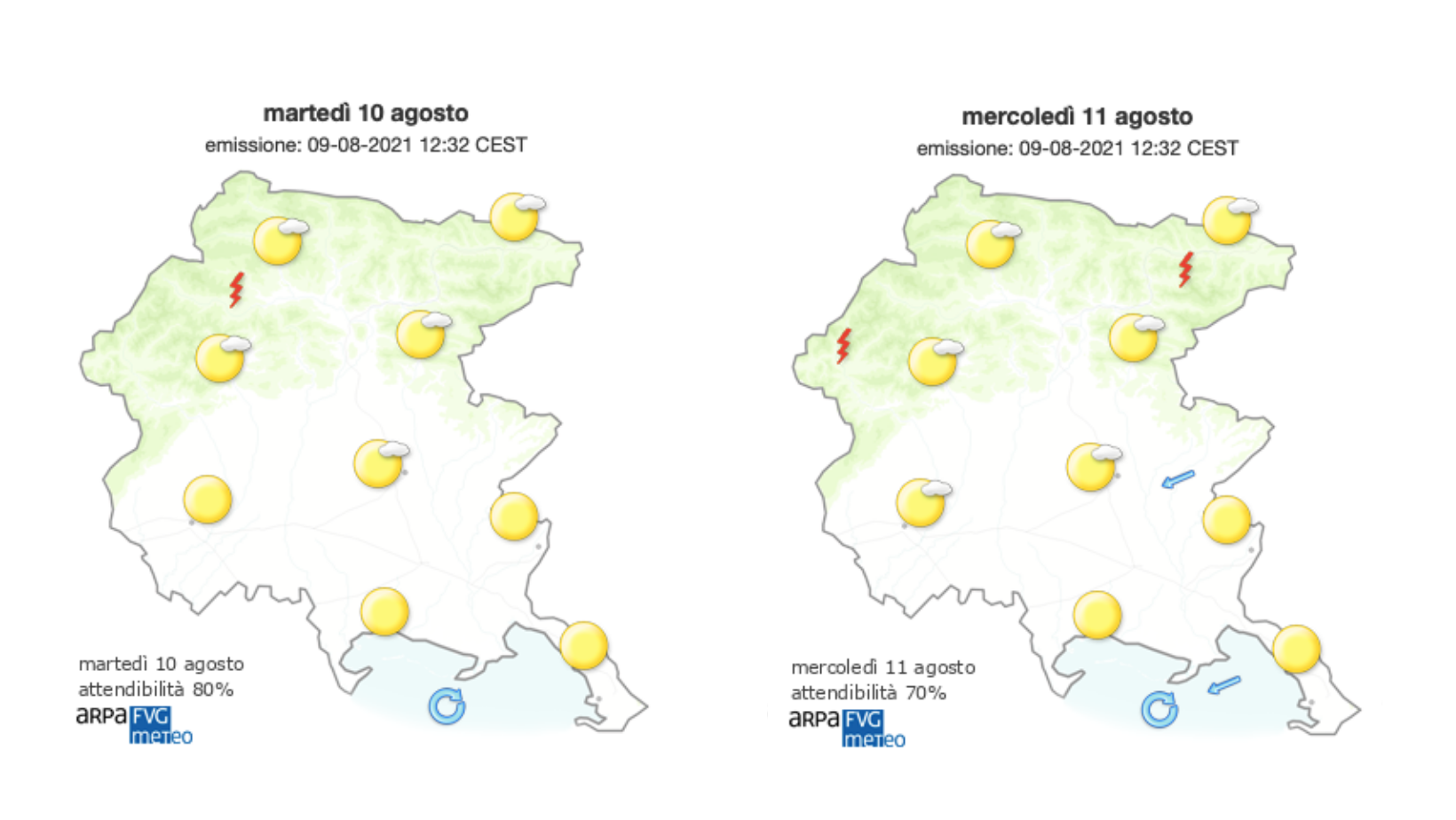 Immagine per Meteo, gran caldo e giornate di sole sul Goriziano fino a fine settimana